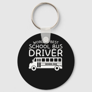 Wereld beste schoolbuschauffeur — Shirt met cadeau Sleutelhanger