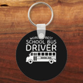 Wereld beste schoolbuschauffeur — Shirt met cadeau Sleutelhanger (Voorkant)