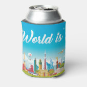 Wereld Bezienswaardigheden: Reis Set Blikjeskoeler (Blikje Achterkant)