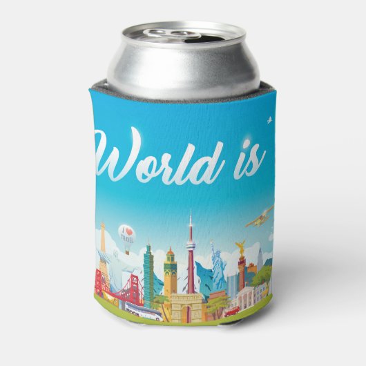 Wereld Bezienswaardigheden: Reis Set Blikjeskoeler (Blikje Achterkant)