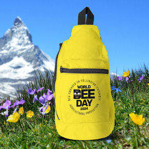 Wereld Bijendag Geel Zwart Pollinator Sling Bag