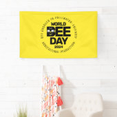 Wereld Bijendag Geel Zwart Pollinator Spandoek (Insitu)