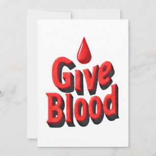 Wereld Bloeddonordag - Geef bloedtekst met druppel Feestdagenkaart