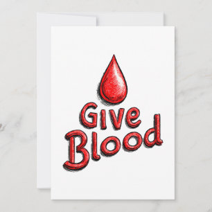 Wereld Bloeddonordag - Geef bloedtekst met druppel Feestdagenkaart