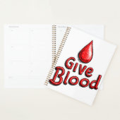 Wereld Bloeddonordag - Geef bloedtekst met druppel Planner (Display)