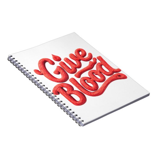 Wereld Bloeddonordag - Glossy Blood Donation Text Notitieboek (Rechterzijde)