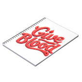 Wereld Bloeddonordag - Glossy Blood Donation Text Notitieboek (Linkerzijde)