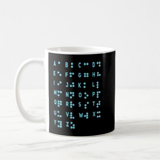 Wereld braille Dag Alphabet Verminderde Stippen Br Koffiemok (Links)