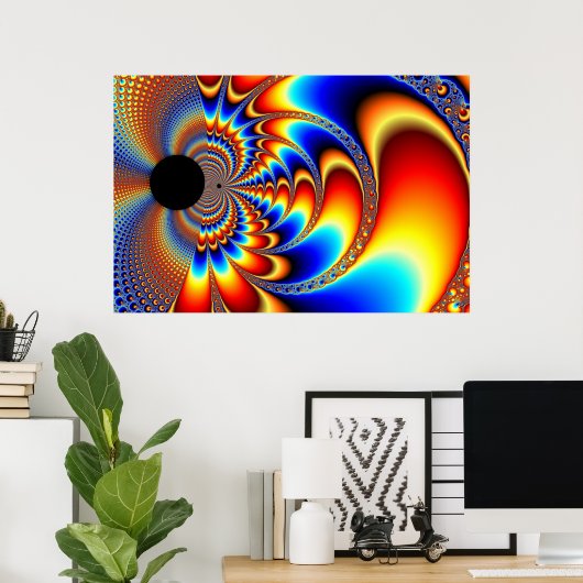 Wereld collide - Fractal Poster (Thuiskantoor)