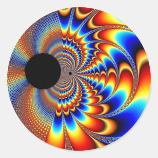 Wereld collide - Fractal Ronde Sticker
