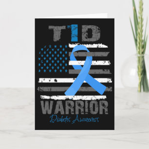 Wereld Diabetes Bewustzijn Blauwe Lint T1d Warrior Kaart