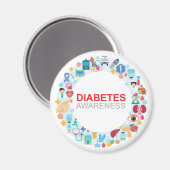 Wereld Diabetes Dag Bewustzijn Cirkel Magneet (Voorkant / Achterkant)