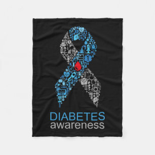 Wereld Diabetes Dag Diabetes Bewustzijnslint Fleece Deken