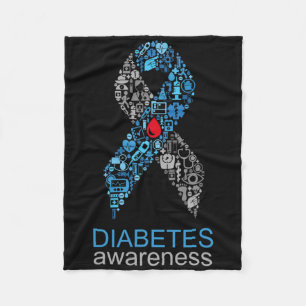 Wereld Diabetes Dag Diabetes Bewustzijnslint Fleece Deken