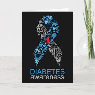 Wereld Diabetes Dag Diabetes Bewustzijnslint Kaart