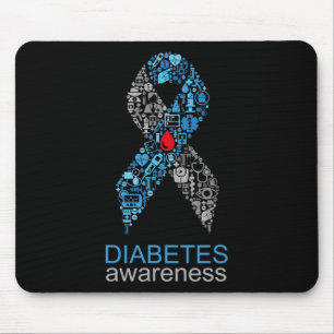 Wereld Diabetes Dag Diabetes Bewustzijnslint Muismat