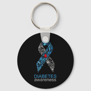 Wereld Diabetes Dag Diabetes Bewustzijnslint Sleutelhanger