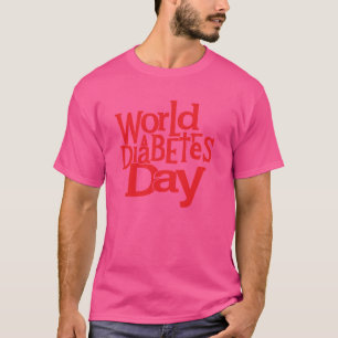 Wereld Diabetes Dag Silhouet Vector Illustratie T-shirt