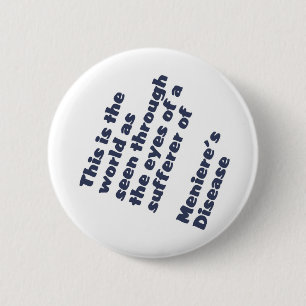 wereld door de ogen van meniere ronde button 5,7 cm