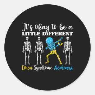 Wereld down Syndrome Awareness Day Dabbing Kind Sk Ronde Sticker