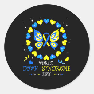 Wereld down Syndrome Day Awareness Sockets Direct Ronde Sticker