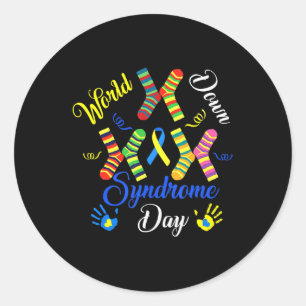 Wereld down Syndrome Day Awareness Sockets Direct  Ronde Sticker