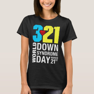 Wereld Down Syndroom Dag 21 Maart Voor Mannen Vrou T-shirt