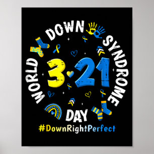 Wereld Down Syndroom Dag 3 21 Bewustzijn Regenboog Poster