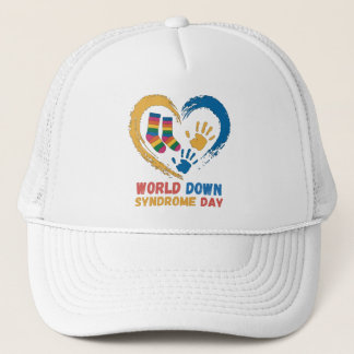 Wereld Down Syndroom Dag bewustzijn familie onders Trucker Pet
