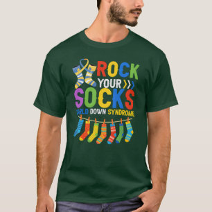 Wereld Down Syndroom Dag Bewustzijn Rock Je Sokken T-shirt