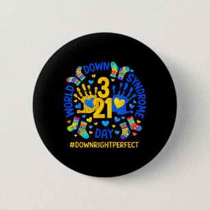 Wereld Down Syndroom Dag Down Juist Perfect T21 Ma Ronde Button 5,7 Cm
