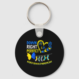 Wereld downsyndroom dag 21 maart down juist perfec sleutelhanger