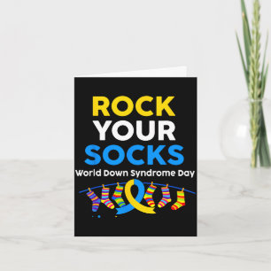 Wereld downsyndroom dag rock sokken bewustzijn kaart