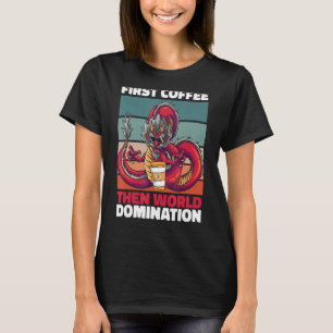 Wereld Drakendag koffie Reptiel exotisch gekaard D T-shirt