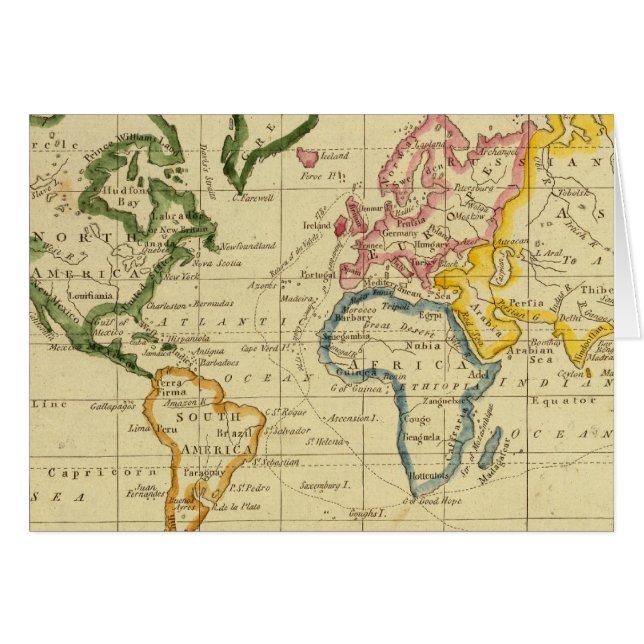 Wereld gegraveerde kaart (Voorkant Horizontaal)