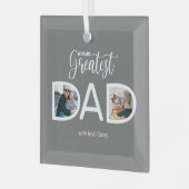 Wereld grootste foto van vader 2 glas ornament (Voorkant links)