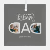 Wereld grootste foto van vader 2 glas ornament (Achterkant)