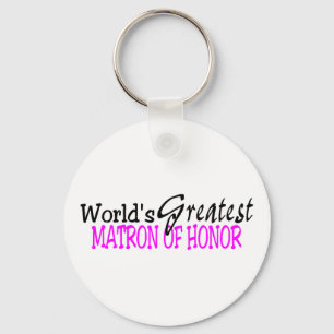 Wereld grootste matron van Honor Pink Black Sleutelhanger