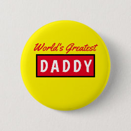 Wereld grootste papa Tekst Gele vaders Dag 6 cm Ronde Button 5,7 Cm