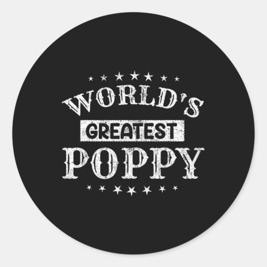 Wereld grootste papavervaders dag opa Mannen Ronde Sticker (Voorkant)