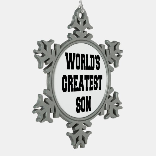 Wereld grootste zoon tin sneeuwvlok ornament (Links)