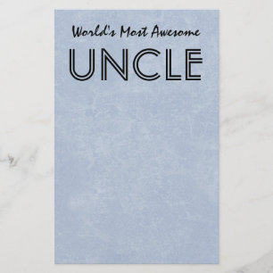 Wereld het Geweldige Oom Blauwe Grunge Gift Item Briefpapier