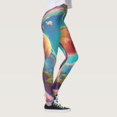 "Wereld in Technicolor: Satelliet Uitzicht digital Leggings (Rechts)