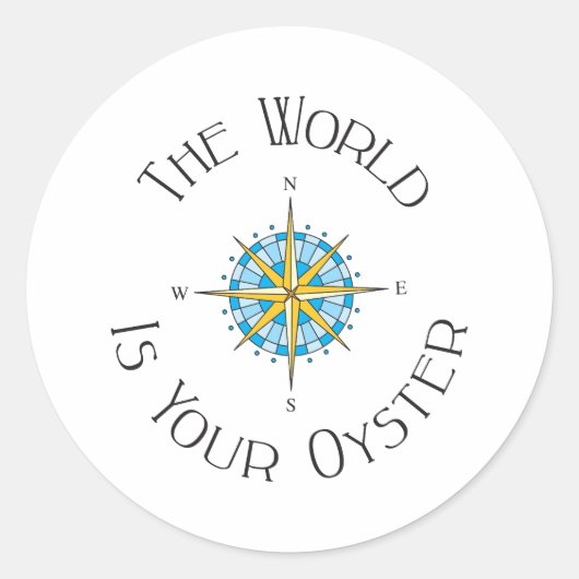 Wereld je oester ronde sticker (Voorkant)