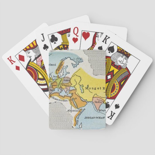 WERELD KAART, c1300. Pokerkaarten (Achterkant)