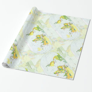 wereld+kaart+wereldbol+land+atlas cadeaupapier