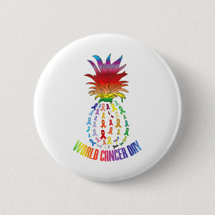 Wereld Kanker Dag Bewustzijn Zeggen Ananas Ronde Button 5,7 Cm
