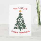 Wereld Kerstboom Kerstmis Kaart (Voorkant)