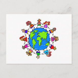 Wereld Kinder Briefkaart