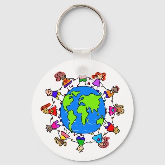 Wereld Kinder Sleutelhanger (Voorkant)